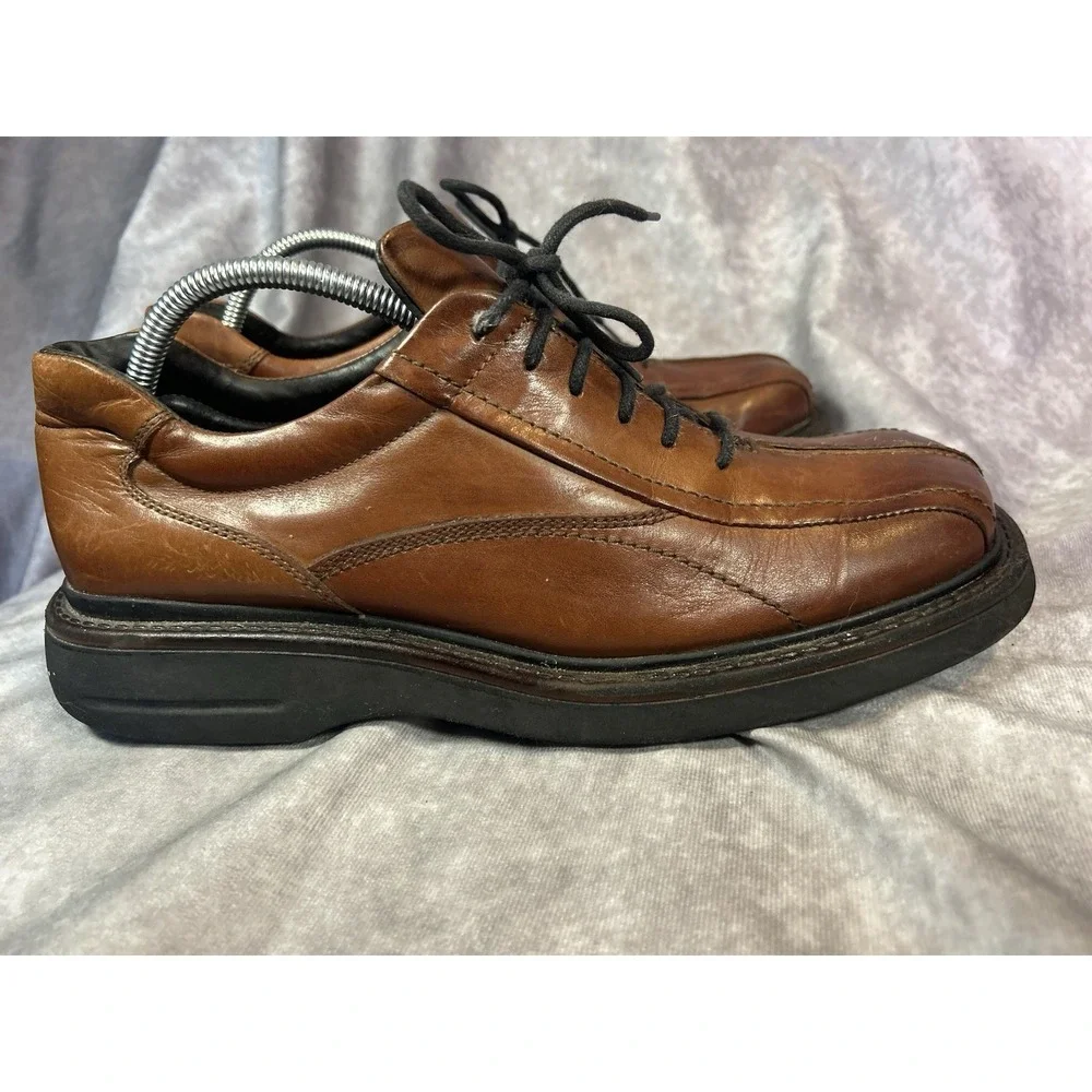 Brown Shoe Co Mens 11 Leather Oxford Shoes Made in Italy Brown Lace Up Comfort